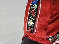 Red Cotton Shirt w/Floral Embroidery Red Cotton Shirt w/Floral Embroidery