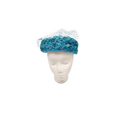 Woven Blue Pillbox Hat