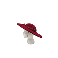 Women's Red Wide-Brimmed Hat