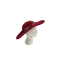 Women's Red Wide-Brimmed Hat