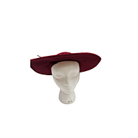 Women's Red Wide-Brimmed Hat