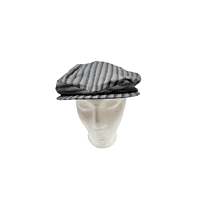 Grey and Black Striped Flat Hat