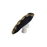 Black Oversized Tricorn w/Gold Trim