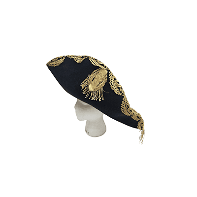 Black Oversized Tricorn w/Gold Trim