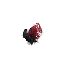 Black Bonnet w/Red Feather