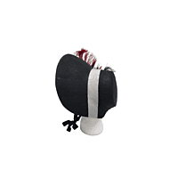 Black Bonnet w/Red Feather