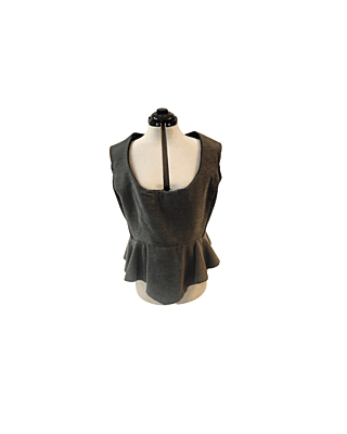 Grey Overbust Corset w/Peplum
