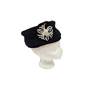 Black Beret with Brooch