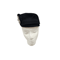 Black Beret with Brooch