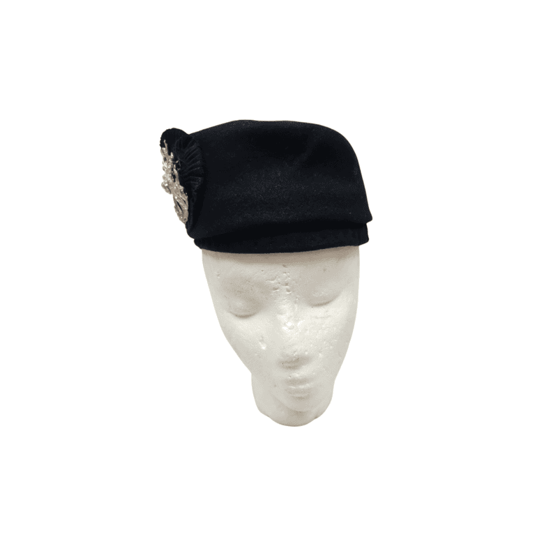 Black Beret with Brooch