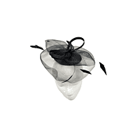 Black Mesh Fascinator w/Feathers