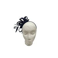 Black Mesh Fascinator w/Feathers