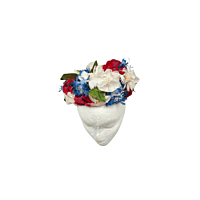 Red/White/Blue Flower Pillbox Hat