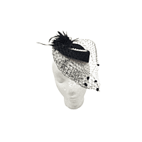 Black Fascinator w/Pearls