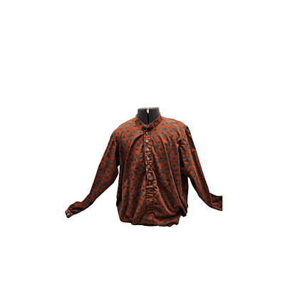 Dark Orange Paisley Print Shirt