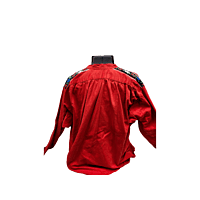 Red Cotton Shirt w/Floral Embroidery Red Cotton Shirt w/Floral Embroidery